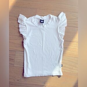 Pixielane brand girls ribbed t-shirt with ruffle sleeves.Great condition! Size 8